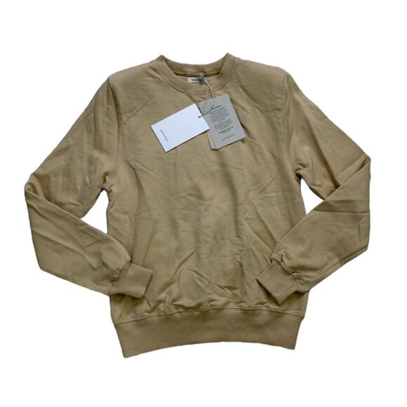 Parentezi Crew Neck Sweatshirt Removable Shoulder Pads in Caramel - Picture 3 of 6